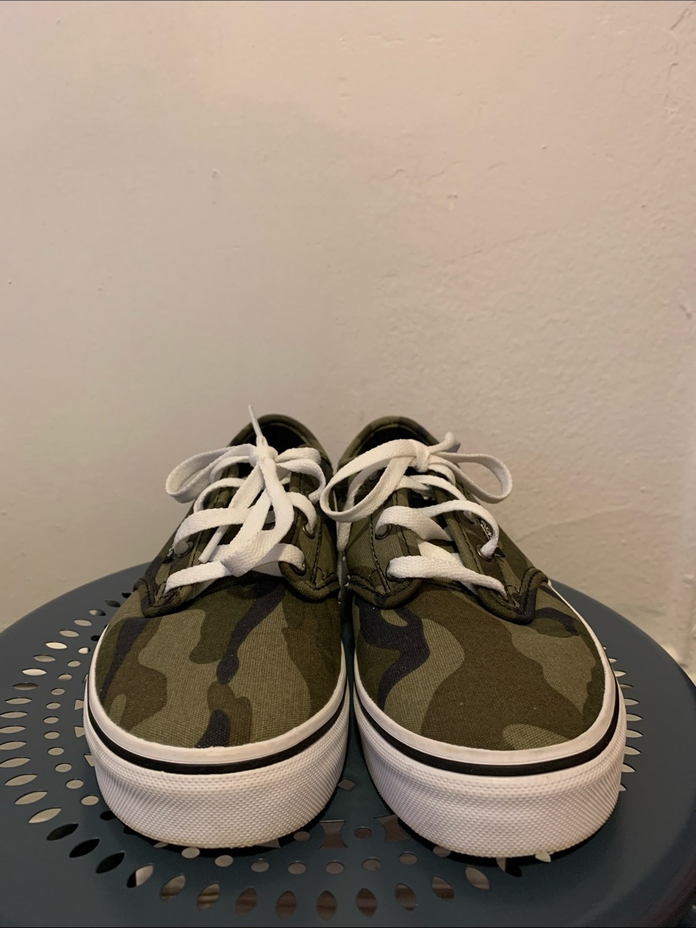 Vans Kids Youth 5 Low-Top Camo Canvas Sneakers - Olive Green/White - Picture 3 of 7